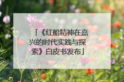 《红船精神在嘉兴的时代实践与探索》白皮书发布