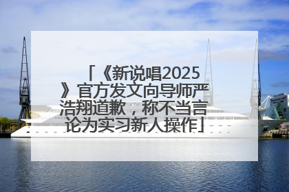 《新说唱2025》官方发文向导师严浩翔道歉，称不当言论为实习新人操作