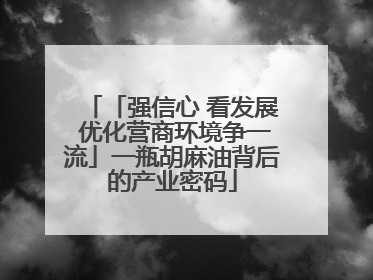 「强信心 看发展 优化营商环境争一流」一瓶胡麻油背后的产业密码