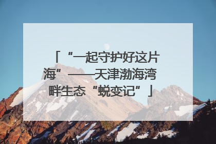 “一起守护好这片海”——天津渤海湾畔生态“蜕变记”