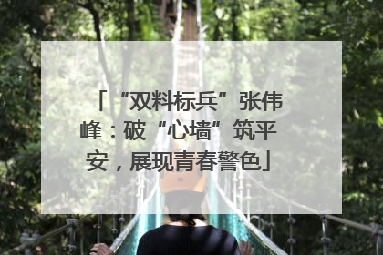 “双料标兵”张伟峰：破“心墙”筑平安，展现青春警色