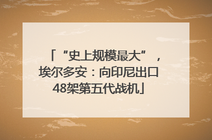 “史上规模最大”，埃尔多安：向印尼出口48架第五代战机