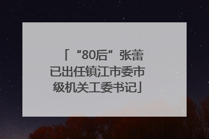 “80后”张蕾已出任镇江市委市级机关工委书记