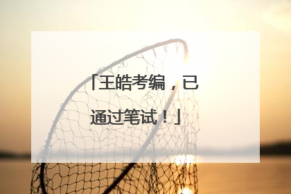 王皓考编，已通过笔试！