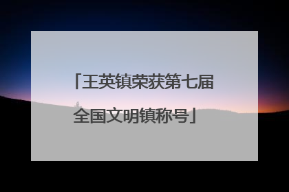 王英镇荣获第七届全国文明镇称号
