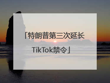 特朗普第三次延长TikTok禁令