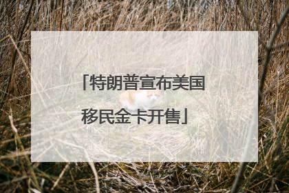 特朗普宣布美国移民金卡开售