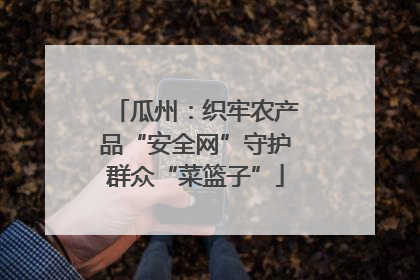 瓜州：织牢农产品“安全网”守护群众“菜篮子”