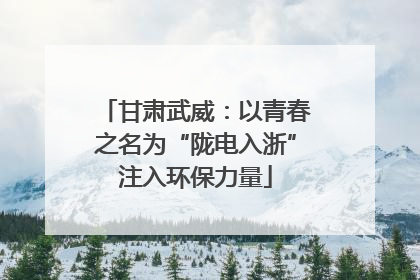 甘肃武威：以青春之名为“陇电入浙”注入环保力量