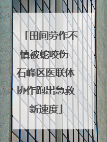 田间劳作不慎被蛇咬伤 石峰区医联体协作跑出急救新速度