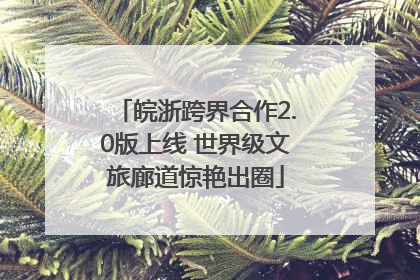 皖浙跨界合作2.0版上线 世界级文旅廊道惊艳出圈