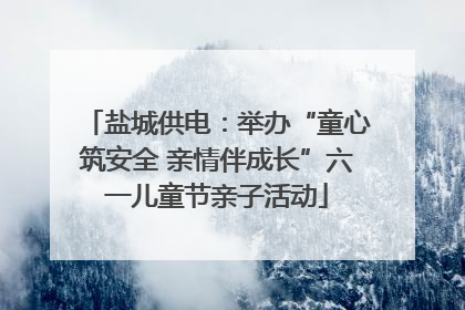 盐城供电：举办“童心筑安全 亲情伴成长”六一儿童节亲子活动