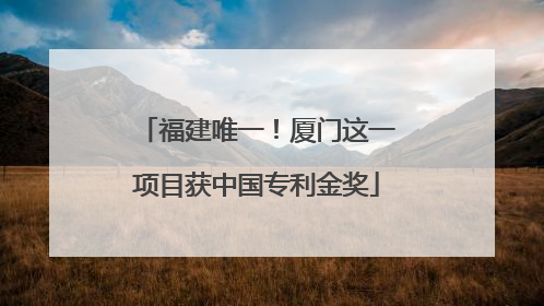福建唯一！厦门这一项目获中国专利金奖