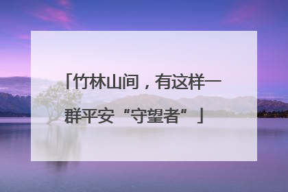 竹林山间，有这样一群平安“守望者”
