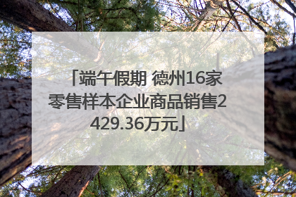 端午假期 德州16家零售样本企业商品销售2429.36万元