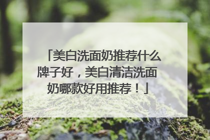 美白洗面奶推荐什么牌子好，美白清洁洗面奶哪款好用推荐！