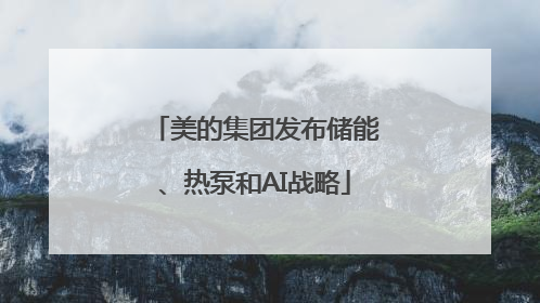美的集团发布储能、热泵和AI战略