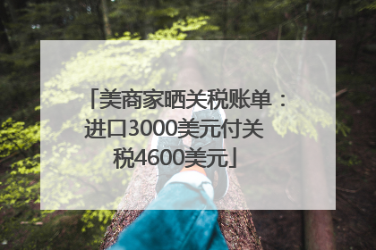 美商家晒关税账单：进口3000美元付关税4600美元