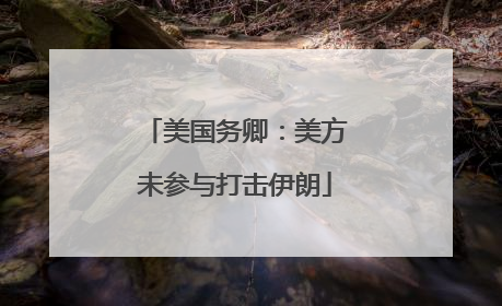 美国务卿：美方未参与打击伊朗