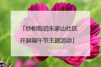 纱帽街道朱家山社区开展端午节主题活动