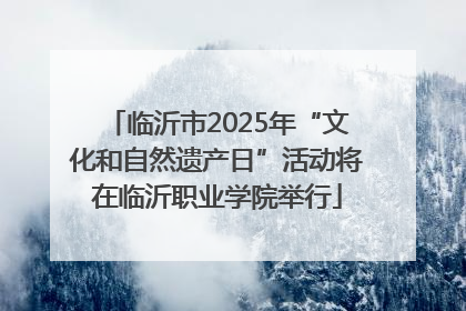 临沂市2025年“文化和自然遗产日”活动将在临沂职业学院举行