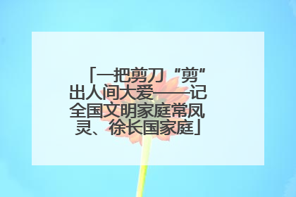 一把剪刀“剪”出人间大爱——记全国文明家庭常凤灵、徐长国家庭