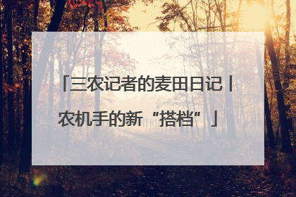 三农记者的麦田日记丨农机手的新“搭档”
