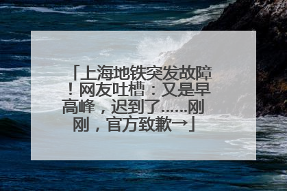 上海地铁突发故障！网友吐槽：又是早高峰，迟到了……刚刚，官方致歉→