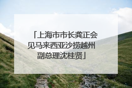 上海市市长龚正会见马来西亚沙捞越州副总理沈桂贤