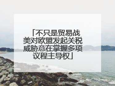 不只是贸易战 美对欧盟发起关税威胁意在掌握多项议程主导权