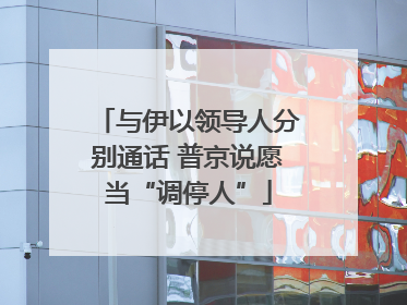 与伊以领导人分别通话 普京说愿当“调停人”