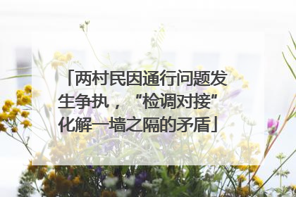 两村民因通行问题发生争执，“检调对接”化解一墙之隔的矛盾
