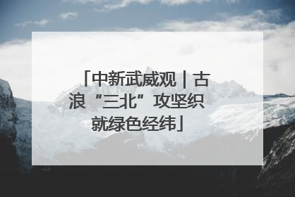 中新武威观｜古浪“三北”攻坚织就绿色经纬