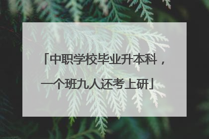 中职学校毕业升本科，一个班九人还考上研