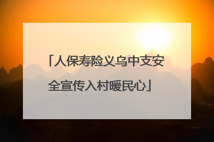 人保寿险义乌中支安全宣传入村暖民心