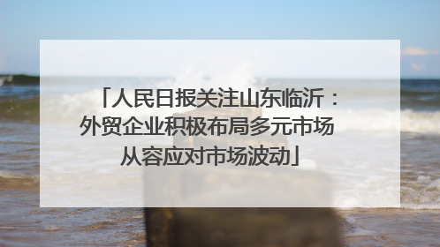 人民日报关注山东临沂：外贸企业积极布局多元市场 从容应对市场波动