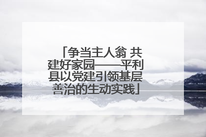 争当主人翁 共建好家园——平利县以党建引领基层善治的生动实践