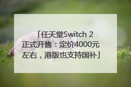 任天堂Switch 2正式开售：定价4000元左右，港版也支持国补