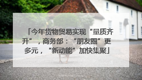 今年货物贸易实现“量质齐升”，商务部：“朋友圈”更多元，“新动能”加快集聚