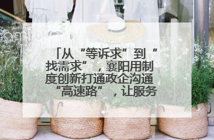 从“等诉求”到“找需求”，襄阳用制度创新打通政企沟通“高速路”，让服务“一键直达”