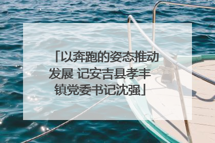 以奔跑的姿态推动发展 记安吉县孝丰镇党委书记沈强