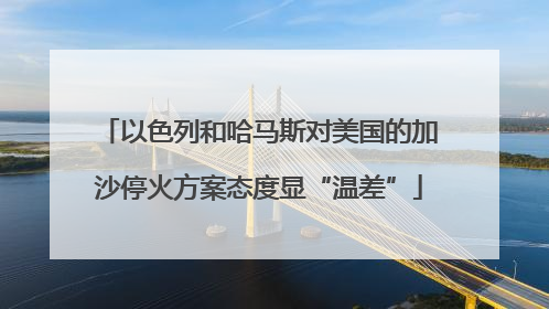以色列和哈马斯对美国的加沙停火方案态度显“温差”