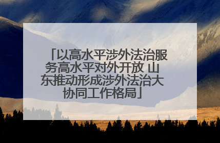 以高水平涉外法治服务高水平对外开放 山东推动形成涉外法治大协同工作格局