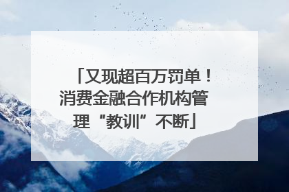 又现超百万罚单！消费金融合作机构管理“教训”不断