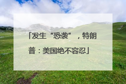 发生“恐袭”，特朗普：美国绝不容忍