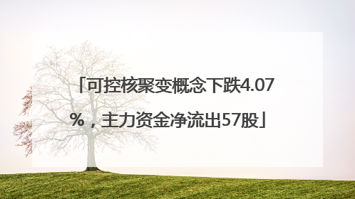 可控核聚变概念下跌4.07%，主力资金净流出57股