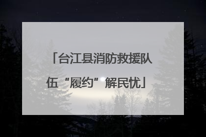 台江县消防救援队伍“履约”解民忧