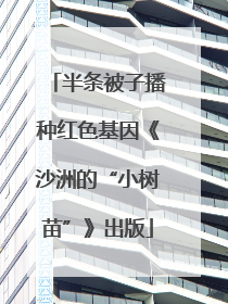 半条被子播种红色基因《沙洲的“小树苗”》出版