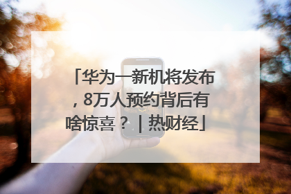 华为一新机将发布，8万人预约背后有啥惊喜？｜热财经