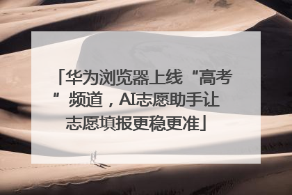 华为浏览器上线“高考”频道，AI志愿助手让志愿填报更稳更准
